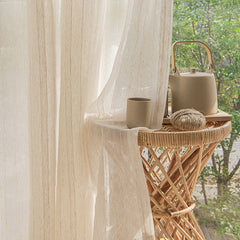 Olympia Striped Linen Light Filtering Custom Curtain Olympia Striped Linen Light Filtering Custom Curtain