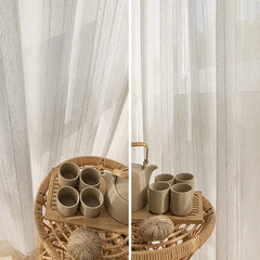 Olympia Striped Linen Light Filtering Custom Curtain Olympia Striped Linen Light Filtering Custom Curtain