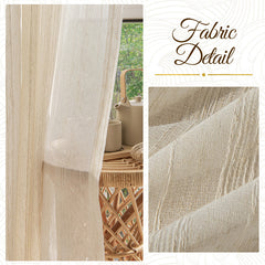 Olympia Striped Linen Light Filtering Custom Curtain Olympia Striped Linen Light Filtering Custom Curtain