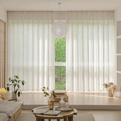 Olympia Striped Linen Light Filtering Custom Curtain Olympia Striped Linen Light Filtering Custom Curtain