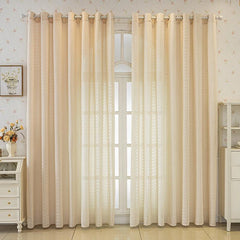 Paige Cream Embossed Geometric Custom Sheer Curtain Paige Cream Embossed Geometric Custom Sheer Curtain