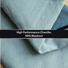 Priscilla Himmelblau Chenille Jacquard Verdunkelungs-Thermovorhang nach Maß Priscilla Himmelblau Chenille Jacquard Verdunkelungs-Thermovorhang nach Maß