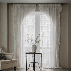 Rebekah Airy Lace White Sheer Custom Curtain Embroidered Rebekah Airy Lace White Sheer Custom Curtain Embroidered