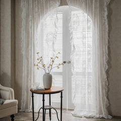 Rebekah Airy Lace White Sheer Custom Curtain Embroidered Rebekah Airy Lace White Sheer Custom Curtain Embroidered