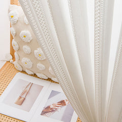 Rosalyn Lace Hollow White Light Filtering Custom Curtain Rosalyn Lace Hollow White Light Filtering Custom Curtain