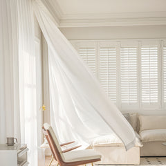 Tabitha Airy Gauze White Sheer Grommet Custom Curtain Tabitha Airy Gauze White Sheer Grommet Custom Curtain