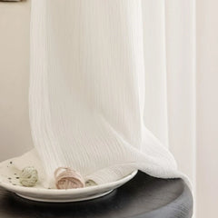 Vada Gauze Vertical Crinkle Custom Privacy Curtain Vada Gauze Vertical Crinkle Custom Privacy Curtain