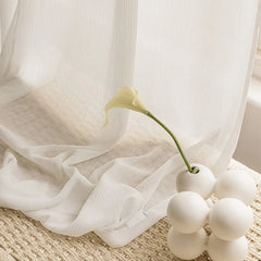 Vada Gauze Vertical Crinkle Custom Privacy Curtain Vada Gauze Vertical Crinkle Custom Privacy Curtain