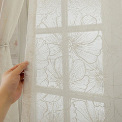 Vicki Shabby White Blossom Lace Custom Sheer Curtain Vicki Shabby White Blossom Lace Custom Sheer Curtain