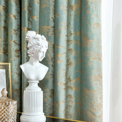 Zara Velvet Embossing Green Blackout Thermal Custom Curtain Zara Velvet Embossing Green Blackout Thermal Custom Curtain