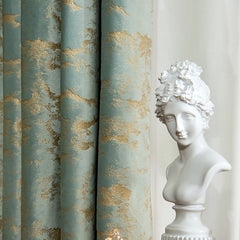 Zara Velvet Embossing Green Blackout Thermal Custom Curtain Zara Velvet Embossing Green Blackout Thermal Custom Curtain