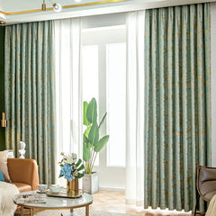 Zara Velvet Embossing Green Blackout Thermal Custom Curtain Zara Velvet Embossing Green Blackout Thermal Custom Curtain