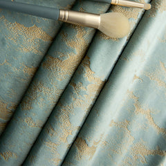Zara Velvet Embossing Green Blackout Thermal Custom Curtain Zara Velvet Embossing Green Blackout Thermal Custom Curtain