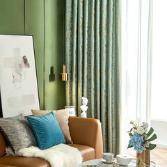 Zara Velvet Embossing Green Blackout Thermal Custom Curtain Zara Velvet Embossing Green Blackout Thermal Custom Curtain