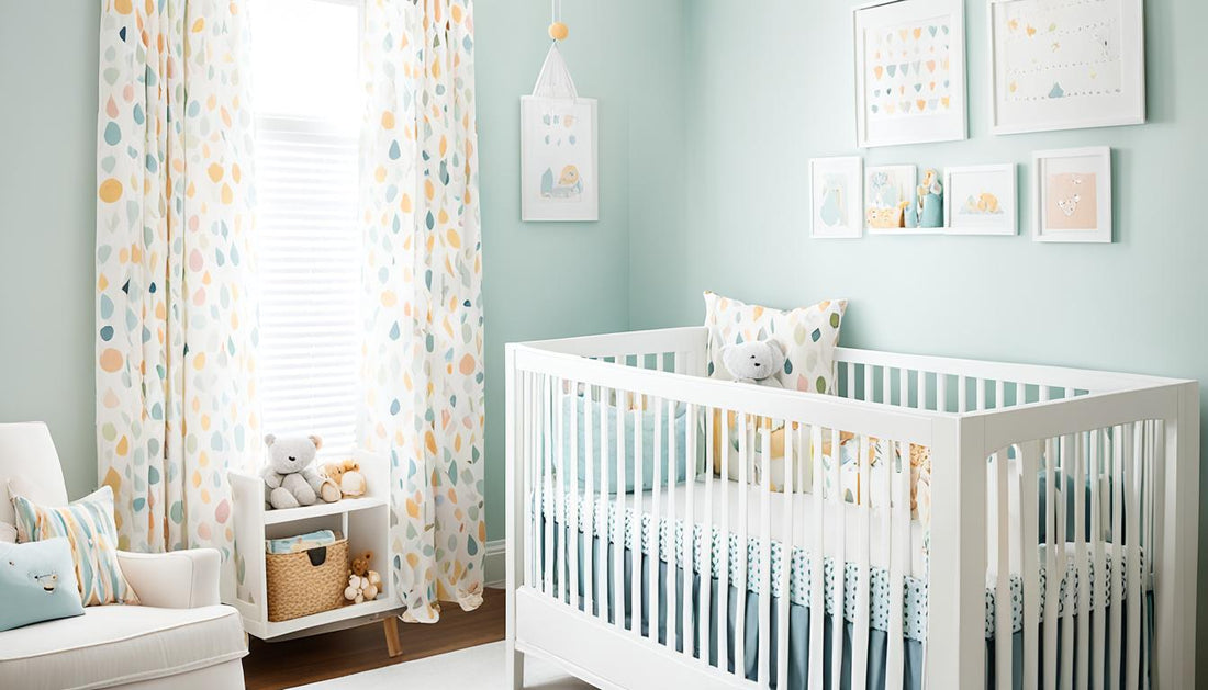 Curtains near crib