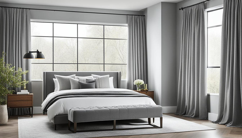 Elegant classy curtains, Gray patterned luxury bedroom curtains, outlets Jacquard curtains for living room