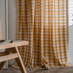 Ada Orange Plaid Custom Curtain