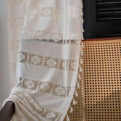 Addilyn White Crochet Sheer Curtain