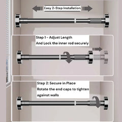 Alana 1.1 Inches Metal Spring Tension Rod