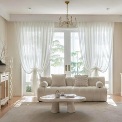 Shimmer Soft Glow Stripe Custom Sheer Curtain