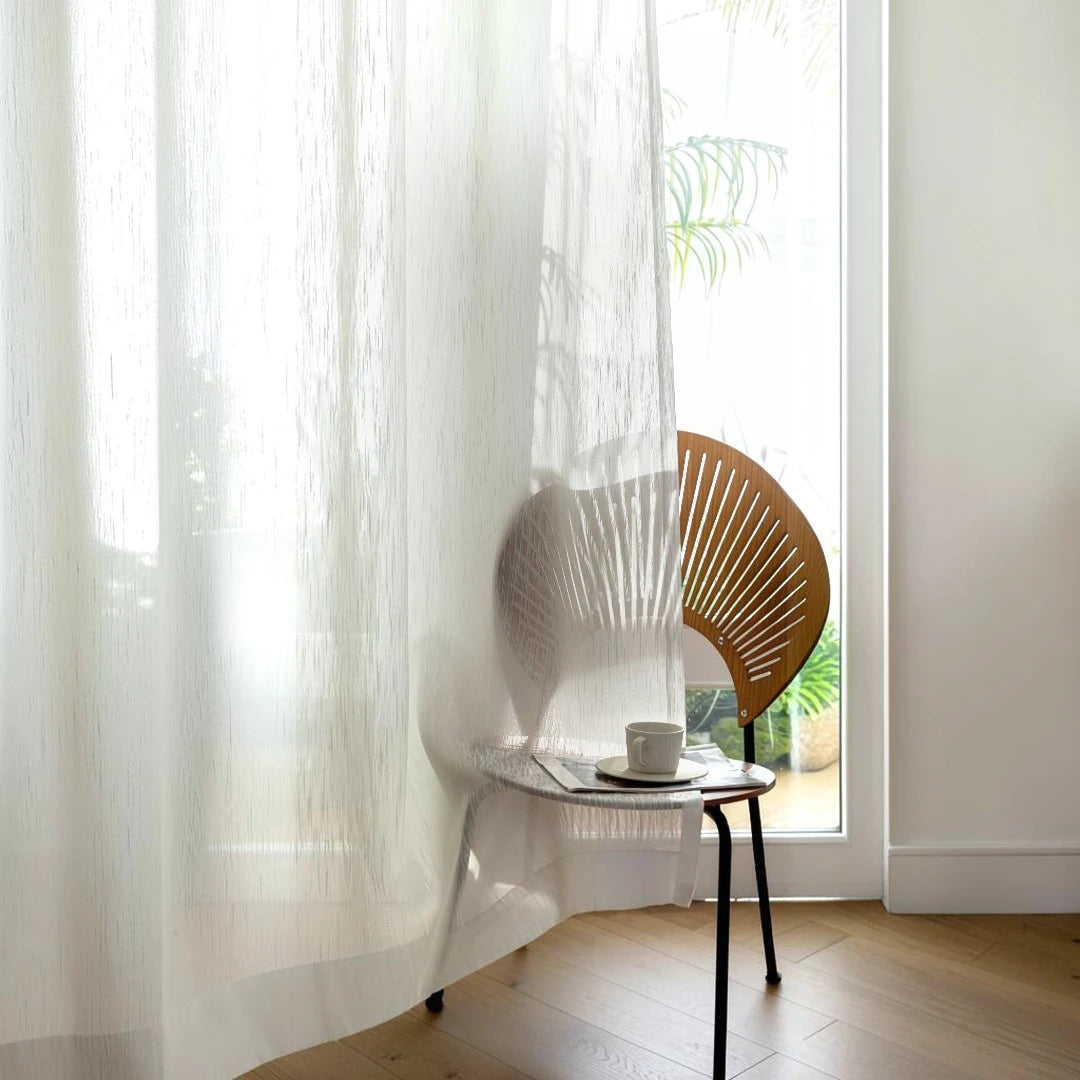 Shimmer Soft Glow Stripe Custom Sheer Curtain