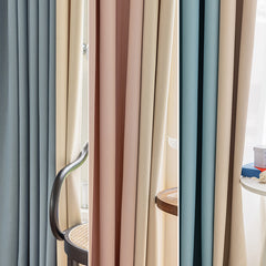 Alina Color-Blocking Blackout Soundproof Thermal Custom Curtain