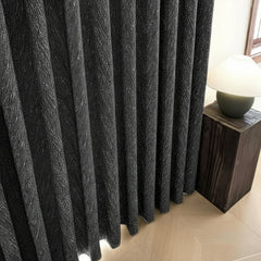 Amber Black Herringbone Jacquard Blackout Custom Curtain