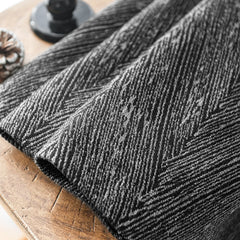 Amber Black Herringbone Jacquard Blackout Custom Curtain