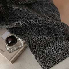 Amber Black Herringbone Jacquard Blackout Custom Curtain