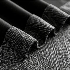 Amber Black Herringbone Jacquard Blackout Custom Curtain