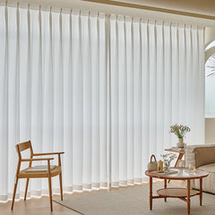 Anna White Polyester Scratch Resistant Light Filtering Custom Curtain