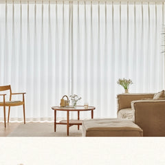 Anna White Polyester Scratch Resistant Light Filtering Custom Curtain