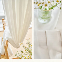 Anna White Polyester Scratch Resistant Light Filtering Custom Curtain