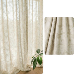 Tenda filtrante su misura in lino jacquard floreale Arlet