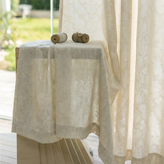 Tenda filtrante su misura in lino jacquard floreale Arlet
