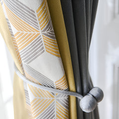 Ashanti Linen Color-Blocking Blackout Soundproof Custom Curtain