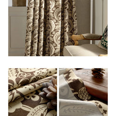 Aubrie Victoria Damask Brown Room Darkening Custom Curtain