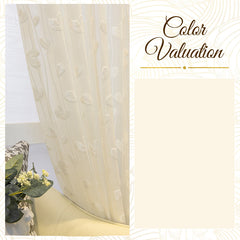 Andra Ivory Embroidery Floral Light Filtering Custom Curtain