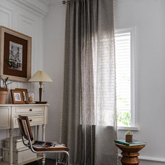 Lailah Grey Light Filtering Grommet Sheer Custom Curtain