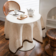 Azalea Champagne Linen Tablecloth