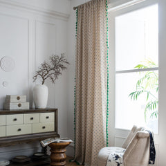 Azaria Ivory Boho Light Filtering Custom Curtain