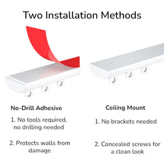 Sistema de Calha para Cortinas Sem Costura Barb Ultra-Fino em Forma de V