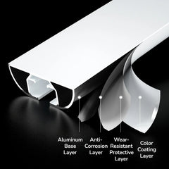 Sistema de Calha para Cortinas Sem Costura Barb Ultra-Fino em Forma de V