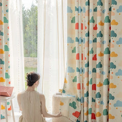 Bibi Whimsical Cloud Dreams Custom Nursery Room Curtain