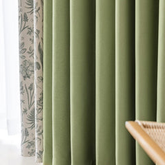 Brielle Sage Green Patchwork Blackout Custom Curtain