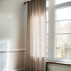 Callie Ivory Semi-Sheer Grommet Custom Tasseled Curtain