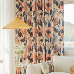 Carlyi Vintage Botanical Room Darkening Custom Curtain