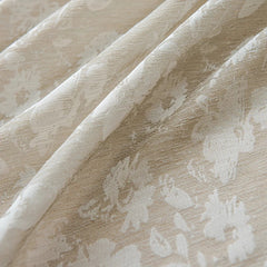 Carol Elegant Botanical Jacquard Linen Custom Sheer Curtain