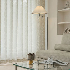 Carol Elegant Botanical Jacquard Linen Custom Sheer Curtain