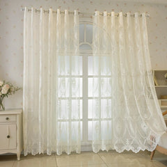 Cassidy Vintage Embroidered Floral Lace Custom Sheer Curtain